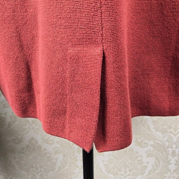 J Crew Size Medium Rust Red Slouchy Cardigan 2 Button Closure Pockets Collar NWT - Picture 7 of 13